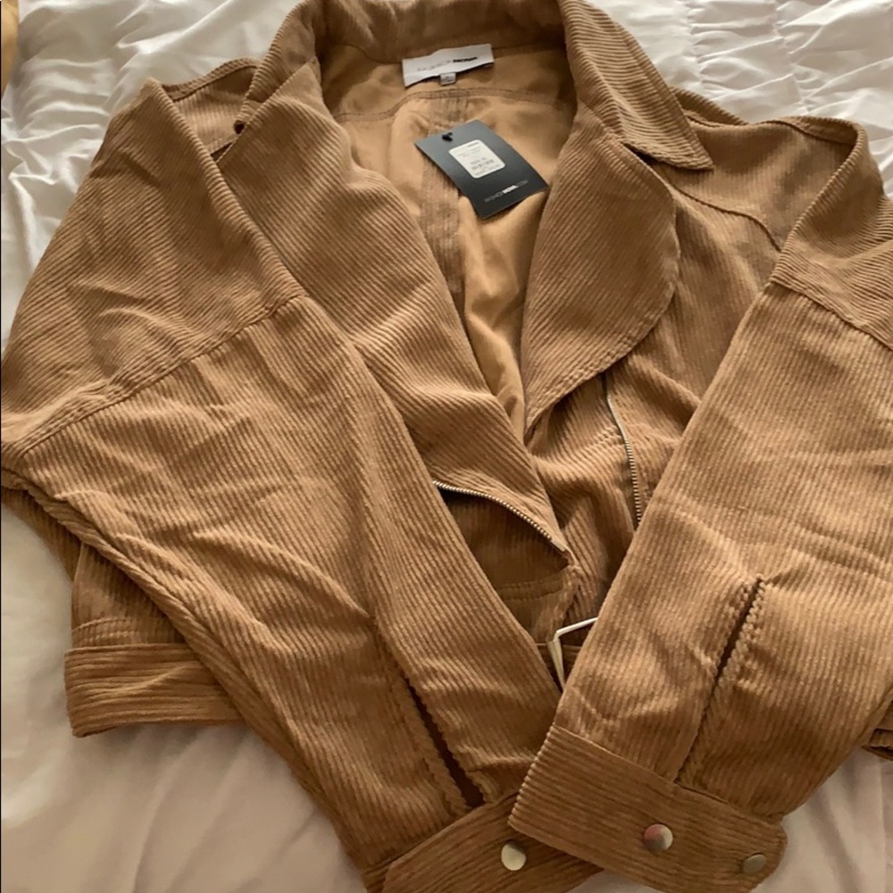 Fashion Nova tan cropped corduroy jacket